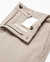 Mango Men's Slim Fit Structured Cotton Pants