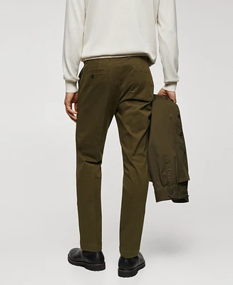 Mango Men's Pleated Slim Fit Chinos