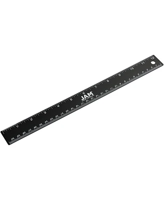 Jam Paper Strong Aluminum Ruler - 12" - Metal Ruler with Non-Skid Cork Backing