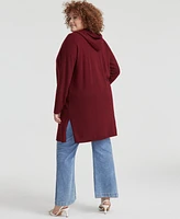 Charter Club Plus Size Hooded 100% Cashmere Cardigan, Created for Macy's