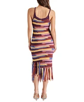 Steve Madden Women's Raya Striped Crochet Fringe-Hem Dress