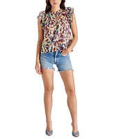 Steve Madden Women's Kailani Cotton Ruffled Split-Neck Top