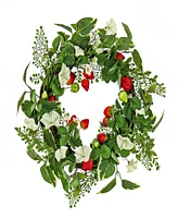 National Tree Company 22 Petunia and Strawberry Wreath