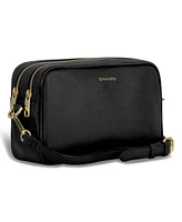 Champs Leather Double-Zip Shoulder Bag