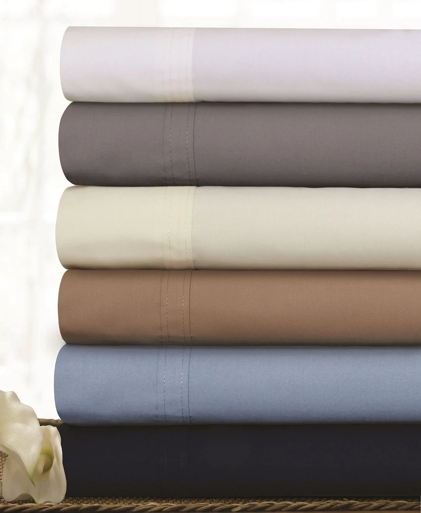 Tribeca Living 300 Thread Count Cotton Percale Extra Deep Pocket Twin Sheet Set