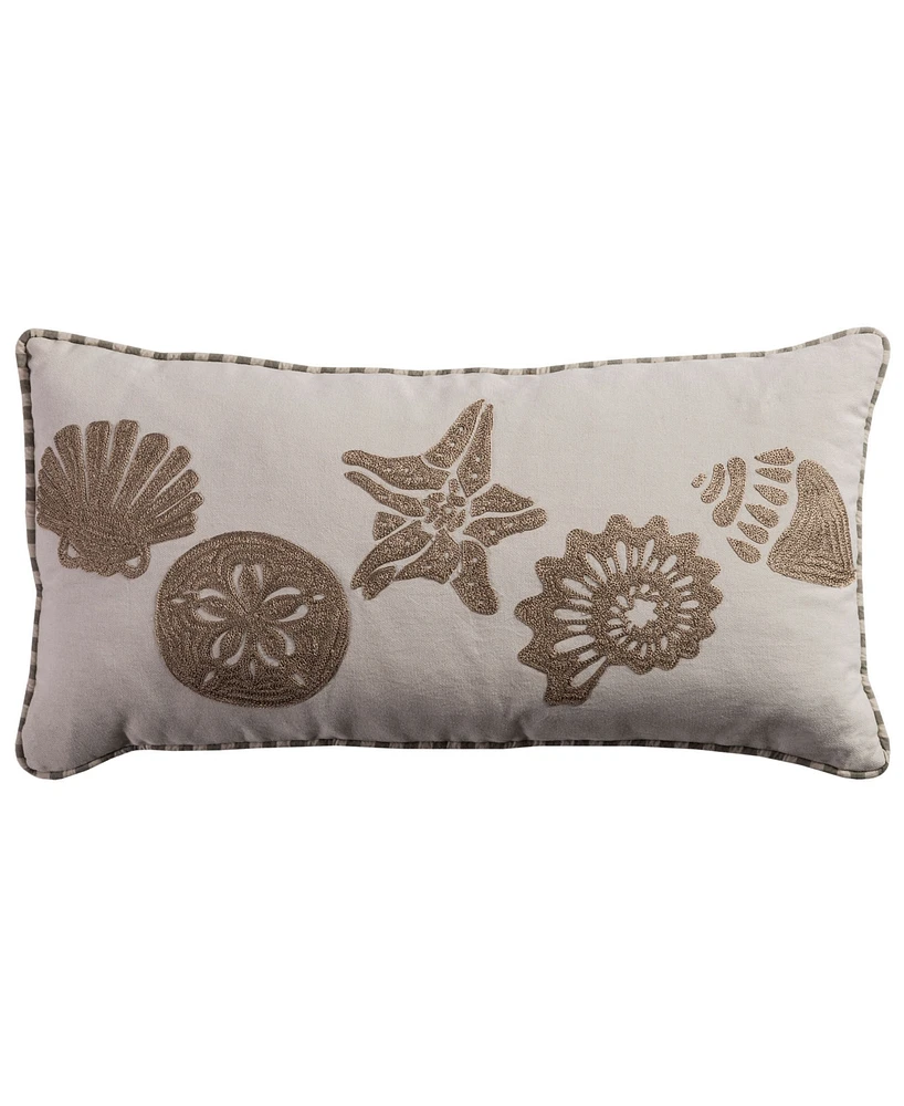 Rizzy Home Coatal Polyester Filled Decorative Pillow, 11" x 21"