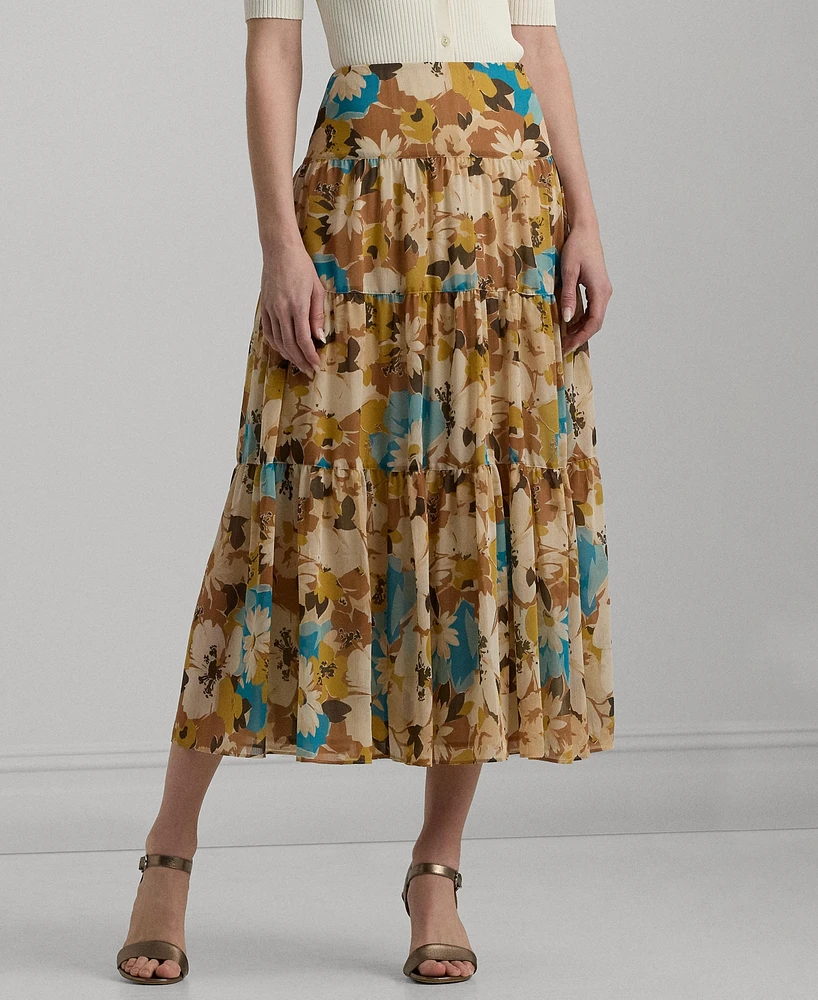 Lauren Ralph Women's Floral A-Line Skirt, Regular & Petite