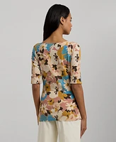 Lauren Ralph Lauren Women's Floral Boat-Neck Tee, Regular & Petite