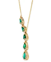 Emerald (1-5/8 ct. t.w.) & Diamond (1/3 ct. t.w.) 16" Lariat Necklace in 14k Gold