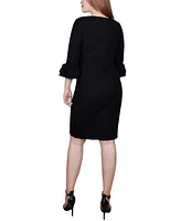 Ny Collection Petite 3/4 Sleeve Textured Knit Dress