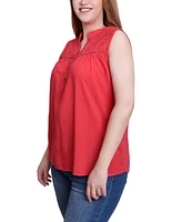 Ny Collection Petite Sleeveless Yoked Blouse Top