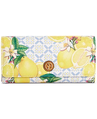 Giani Bernini Lemon-Print Receipt Manager Wallet, Created for Macy's