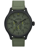 Timex Men's Expedition Field Quartz Analog Green material Strap 43mm Round Watch
