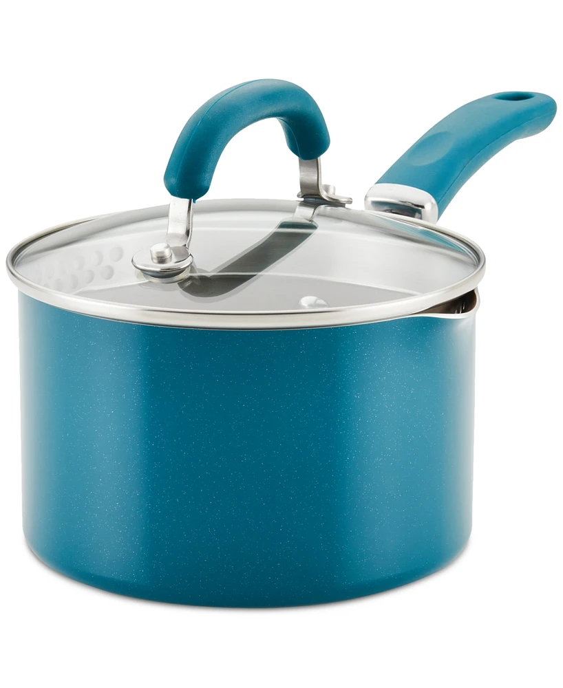 Rachael Ray Create Delicious Aluminum Nonstick 2-Qt. Saucepan with Straining Lid