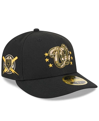 New Era Men's Black Washington Nationals 2024 Armed Forces Day Low Profile 59FIFTY Fitted Hat