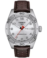 Tissot Men's Swiss Automatic Prs 516 Brown Perforated Leather Strap Watch 42mm