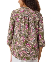 Jones New York Women's Paisley 3/4-Sleeve Blouse