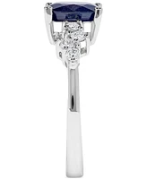 Sapphire (1-1/2 ct. t.w.) & Diamond (1/4 ct. t.w.) Ring in 14k White Gold