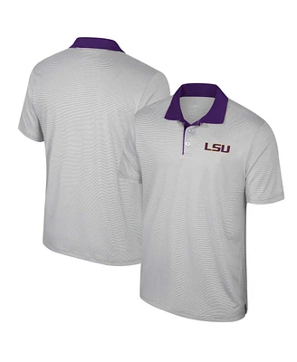 Colosseum Men's Gray Lsu Tigers Big & Tall Tuck Striped Polo