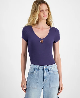 Self Esteem Juniors' Keyhole Ribbed Bodysuit