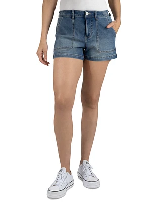 Indigo Rein Juniors' High-Rise Utility-Pocket Shorts