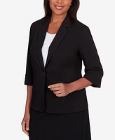 Alfred Dunner Petite Classic Fit Single Button Blazer