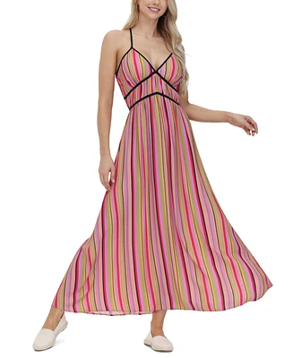 Frye Women's Striped Cross-Back Maxi Dress