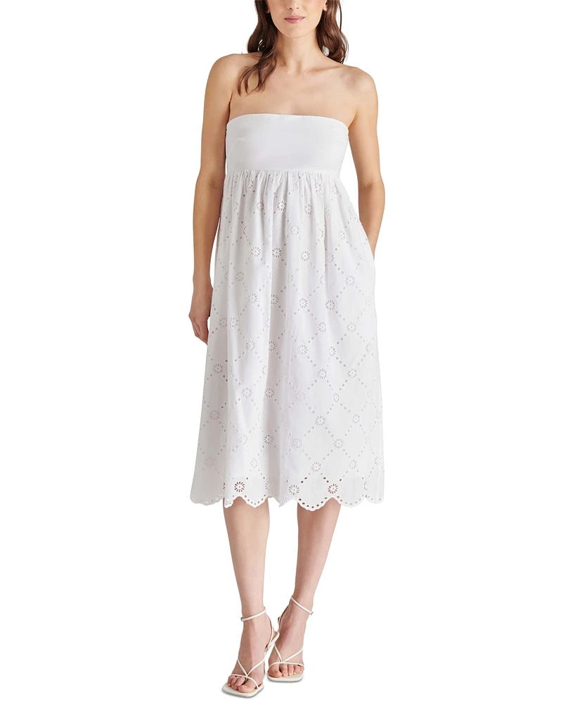 Steve Madden Women's Olsen Strapless Eyelet Dress