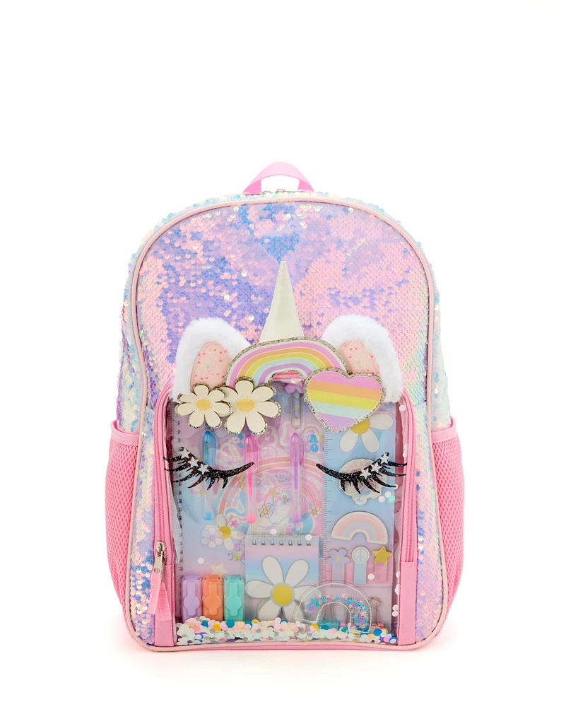InMocean Girl's Unicorn Backpack Stationary Set