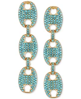 Guess Gold-Tone Pave Link Triple Drop Statement Earrings