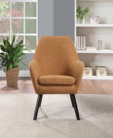 Office Star Della Mid-Century Accent Chair in Rust Fabric with Black Finish Legs