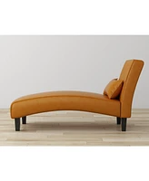 Newport 23.5" Pu Leather Channel Tufted Chaise Lounge, Created for Macy's