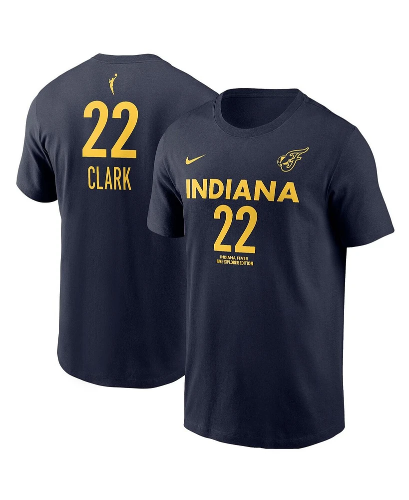 Nike Men's and Women's Caitlin Clark Navy Indiana Fever 2024 Wnba Draft Explorer Edition Player Name Number T-Shirt