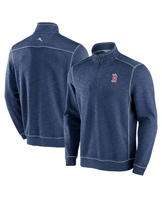 Tommy Bahama Men's Navy Boston Red Sox Tobago Bay Tri-Blend Quarter-Zip Sweatshirt