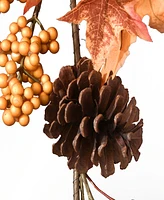 National Tree Company 6' Artificial Autumn Garland, Made with Pumpkins, Pinecones, Berry Clusters, Maple Leaves, Autumn Collection