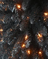 National Tree Company 6' Pre-Lit Artificial Halloween Tree, Evergreen, Led Lights, Includes Pumpkin Base, Halloween Collection