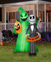 National Tree Company 78" Inflatable Decoration, Green, Jack Skellington and Oogie Boogie, Self Inflating, Plug In, Halloween Collection