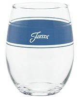 Fiesta Coastal Blues Frame 15-Ounce Stemless Wine Glass Set of 4