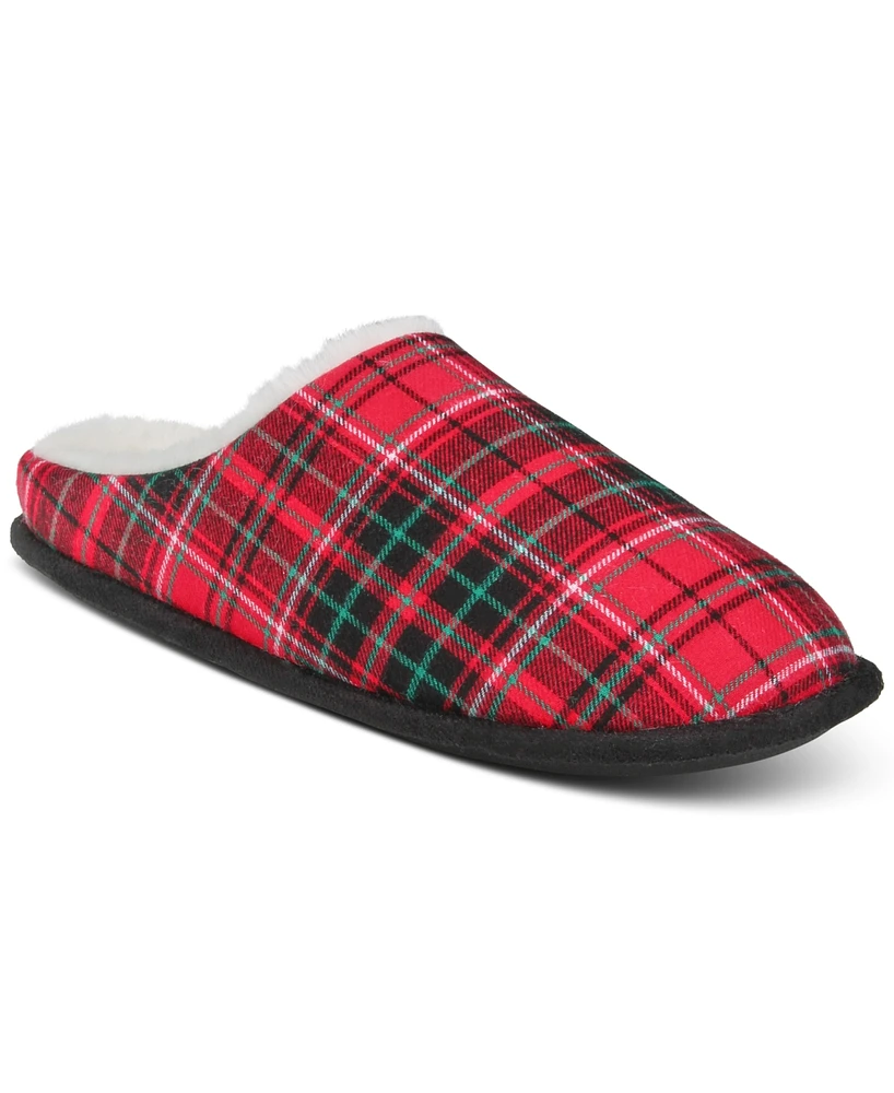 Club Room Men's Plaid Slippers, Created for Macy's