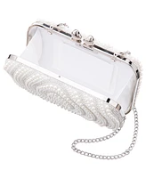 Nina Beaded and Crystal Minaudiere with Double Heart Clasp