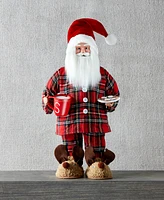 Holiday Lane Red Plaid Caucasian Santa