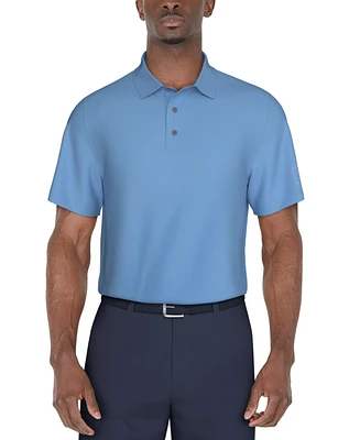 Pga Tour Men's Short-Sleeve Mini-Check Performance Polo Shirt