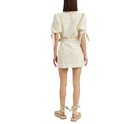 En Saison Women's Cordelia Embroidered Eyelet Mini Dress