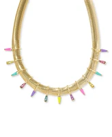 Kendra Scott 14k Gold-Plated Multicolor Cubic Zirconia & Nano Gem Statement Necklace, 14" + 4-1/2" extender