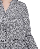 Ny Collection Plus 3/4 Sleeve Tiered Dress