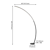 Jonathan Y Enzo 68" Contemporary Minimalist Metal Arc Dimmable Integrated Led Floor Lamp, Black