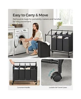 Slickblue Rolling Laundry Sorter with Removable Bags