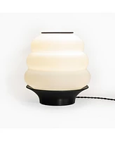 Jonathan Y Honey Pot Minimalist Classic Plant-Based Pla 3D Printed Dimmable Led Table Lamp, White/Brown