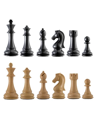 Bobby Fischer Faux Wood Chess Pieces, 4.25 in. king