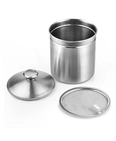 Cook N Home 3.5 Quart Stainless Steel Oil Storage Can Strainer 14 cup